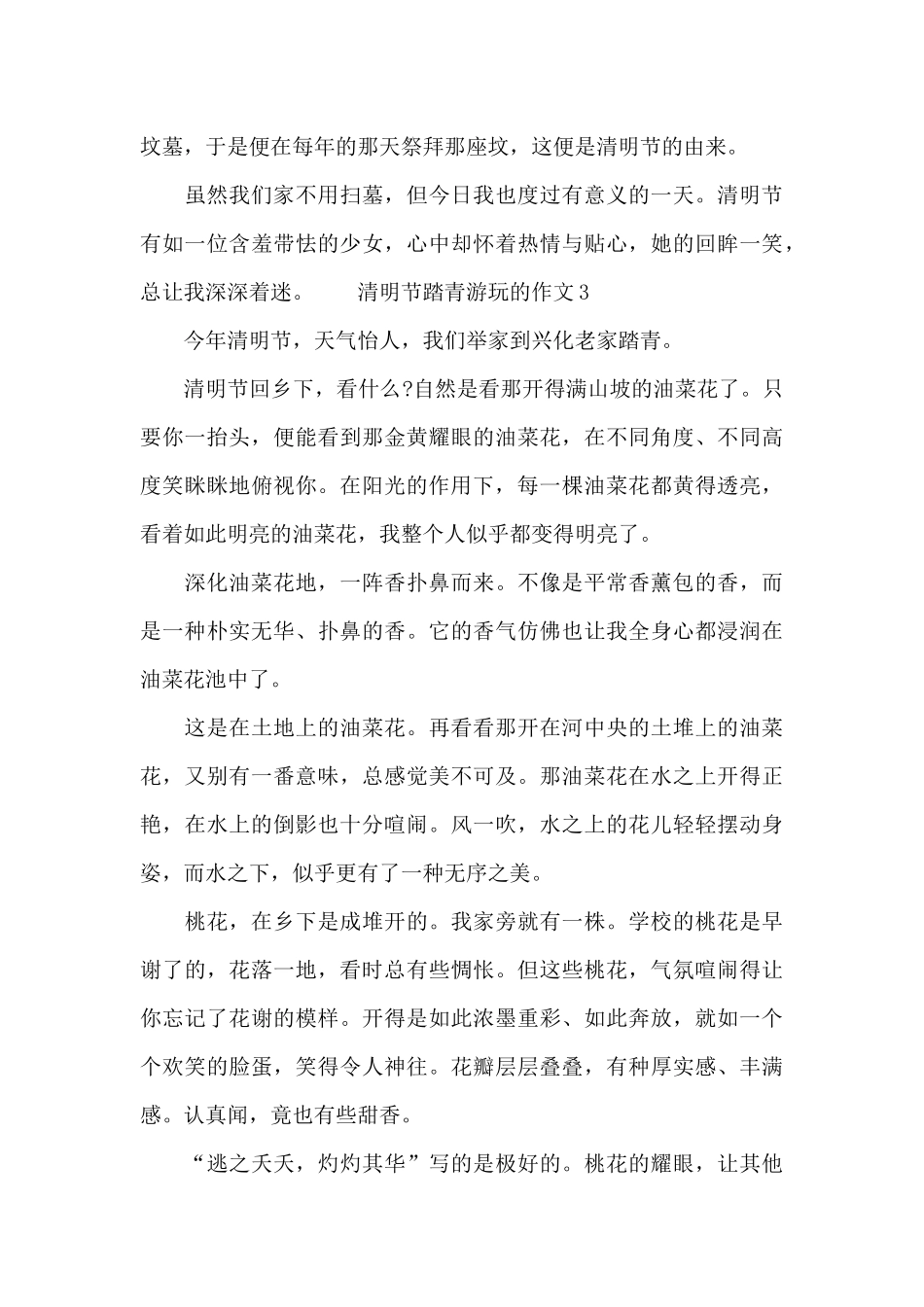 清明节踏青游玩的作文大全_第3页