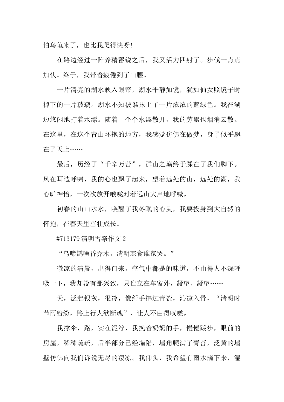 清明节雪祭作文6篇_第2页