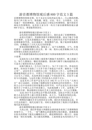 游首都博物馆观后感800字范文5篇
