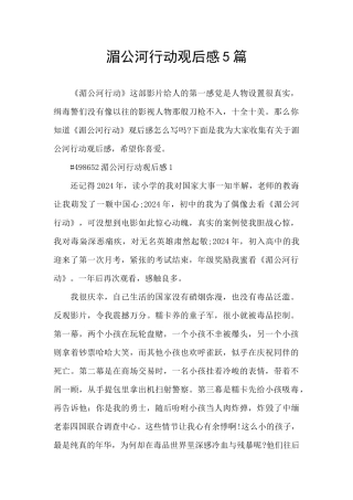 湄公河行动观后感5篇