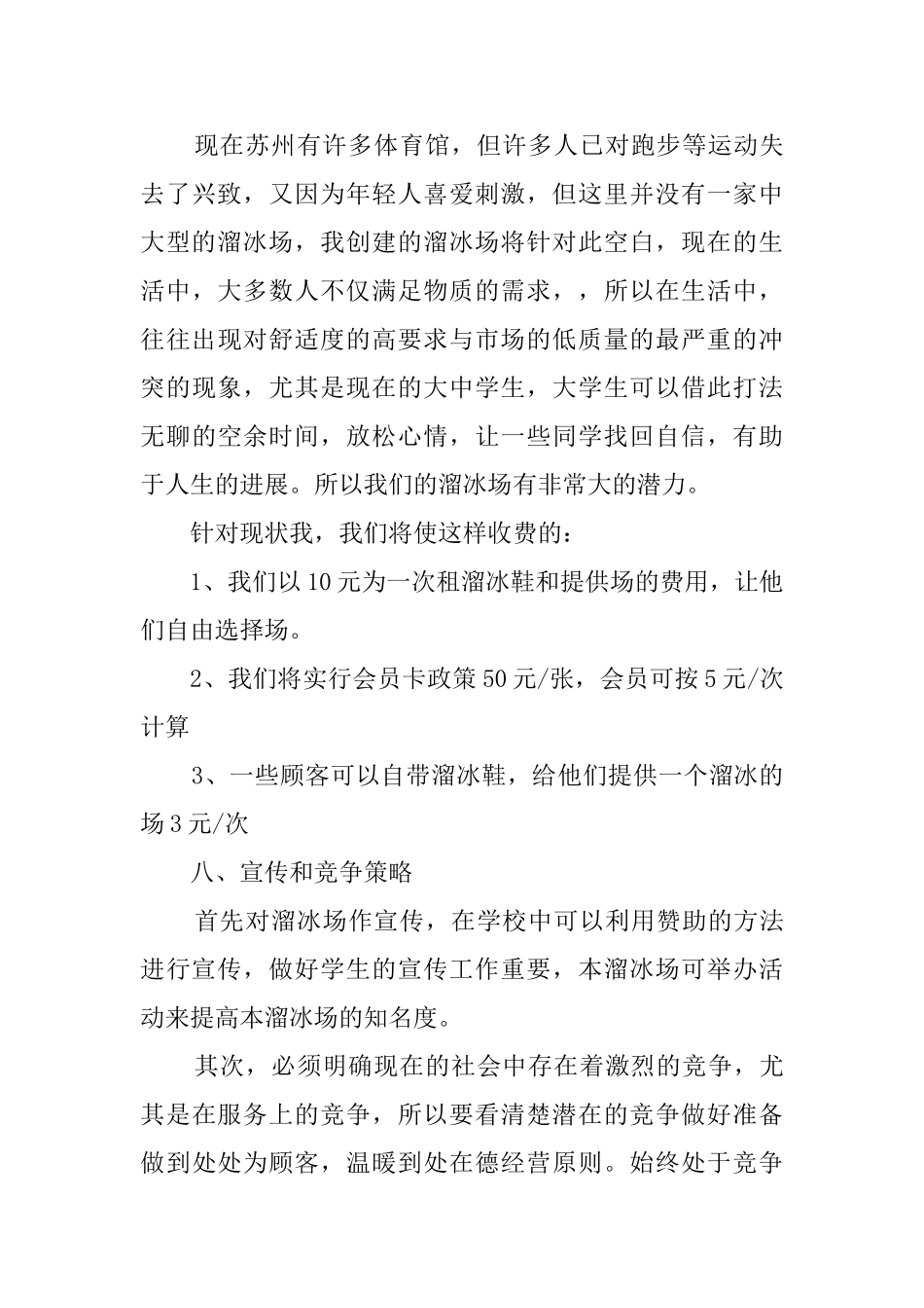 溜冰场创业计划书_第3页