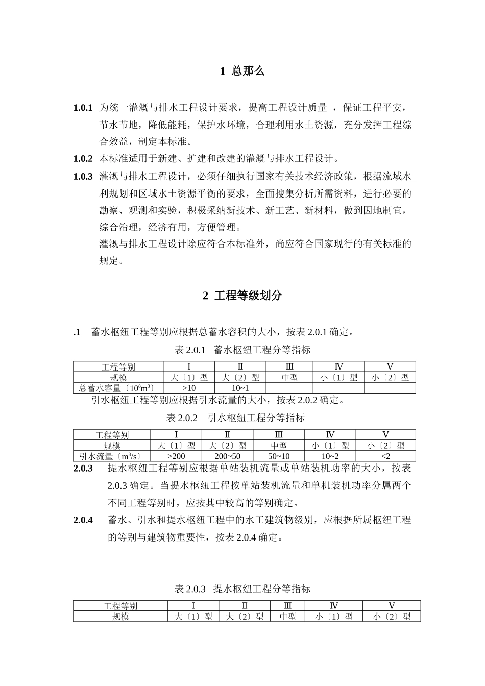 灌溉与排水工程设计规范_第1页