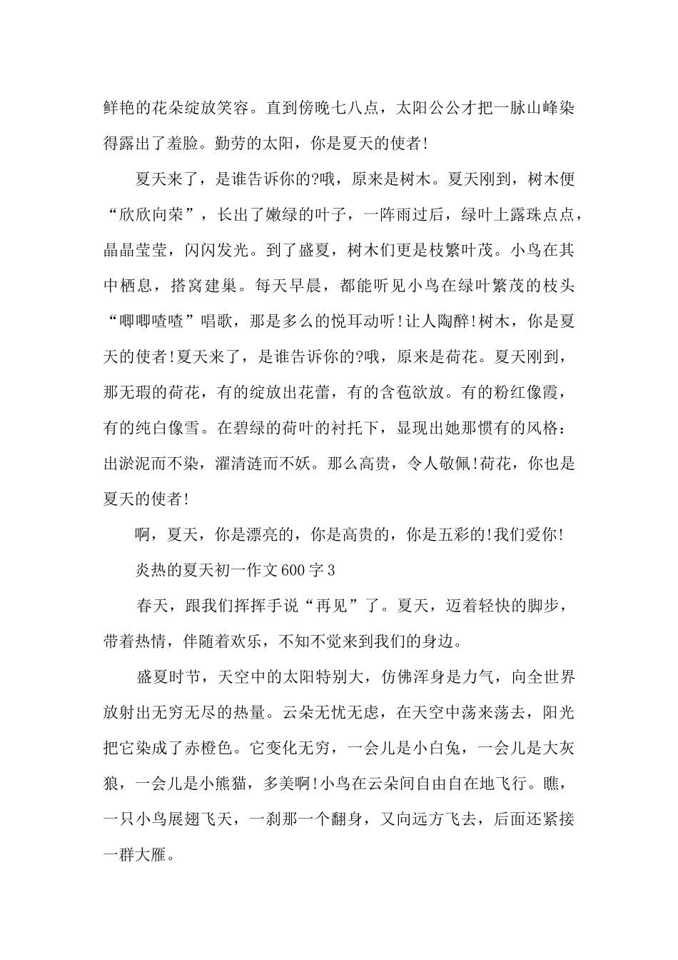 炎热的夏天初一作文600字5篇_第3页