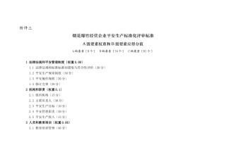 烟花爆竹经营企业安全生产标准化评审标准