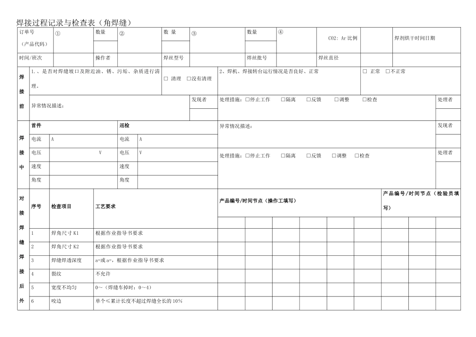焊接过程记录与检查表_第3页