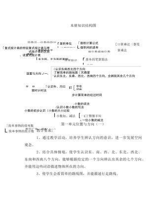 三年级下册：位置与方向(一)