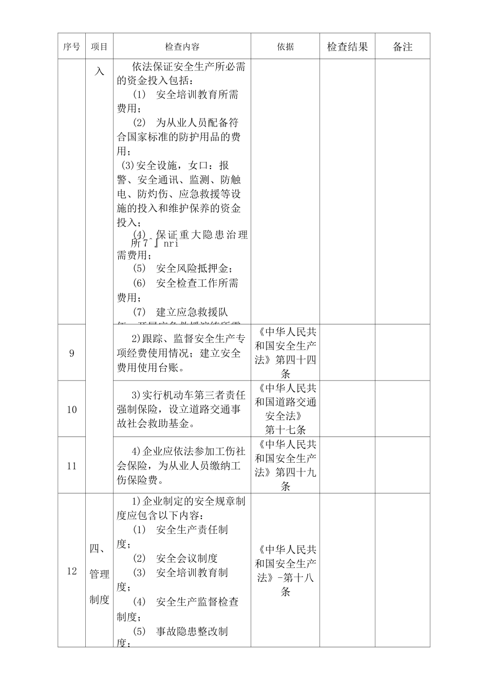 货运企业安全检查表_第3页