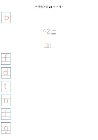 (完整word版)拼音字母表--四线三格(A4直接打印)