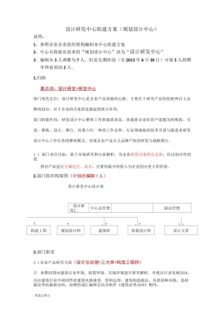 设计方案研发中心组建方案设计