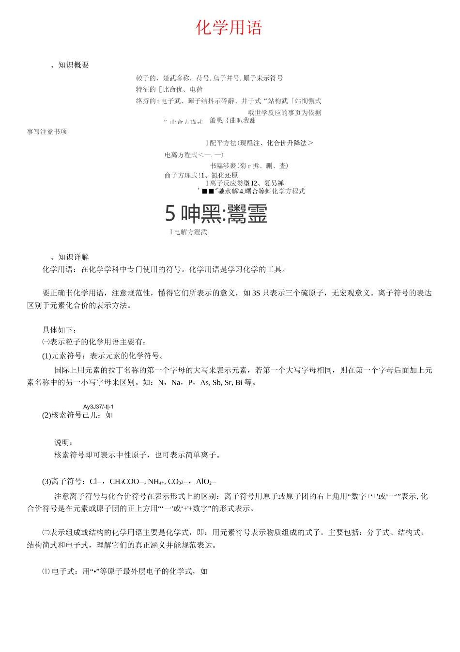 高中化学知识总结：化学用语_第1页