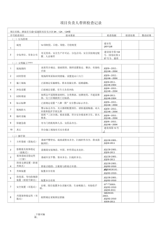 项目负责人带班检查记录文本