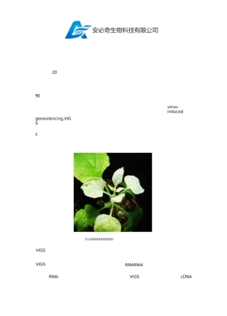 病毒诱导的植物基因沉默详解