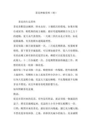 茶花种植资料(转)