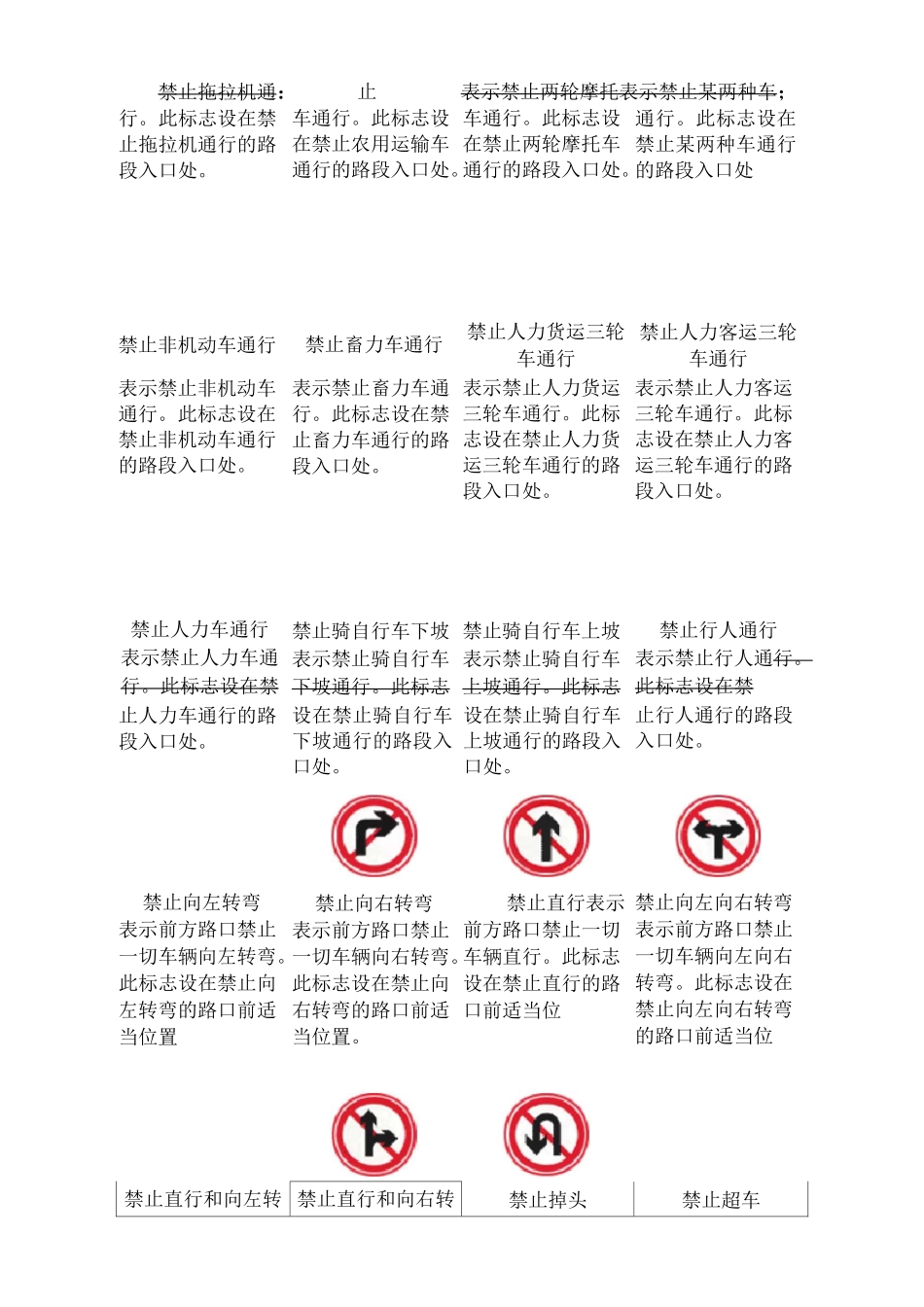 最全的交通标志图片大全图片及解释_第3页