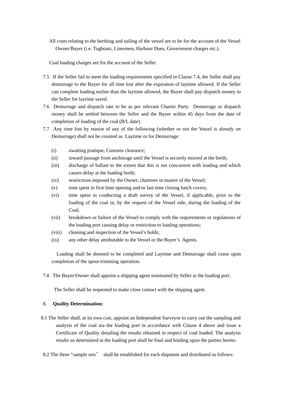 煤炭购销国际合同范本_第3页