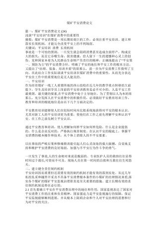 煤矿安全生产论文精选