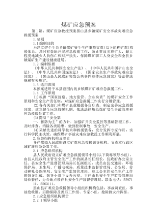 煤矿应急预案