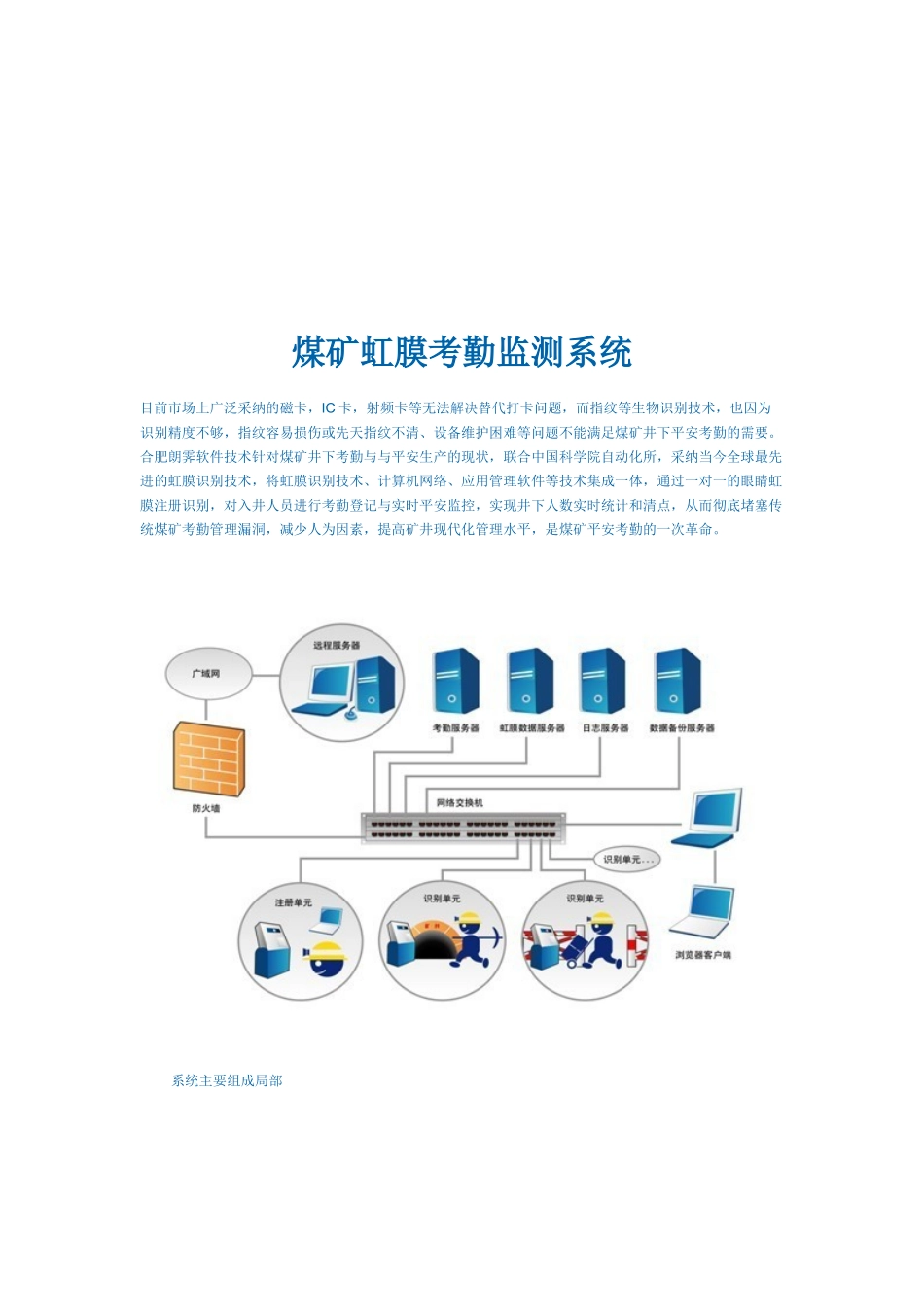 煤矿虹膜考勤监测系统介绍_第1页