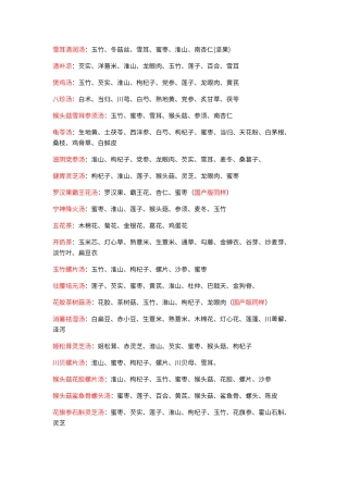 煲汤汤料大全
