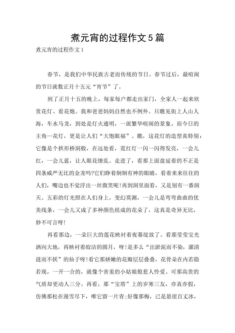 煮元宵的过程作文5篇_第1页