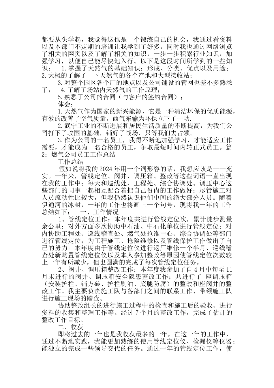 燃气个人工作总结_第2页