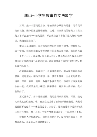 爬山-小学生叙事作文900字