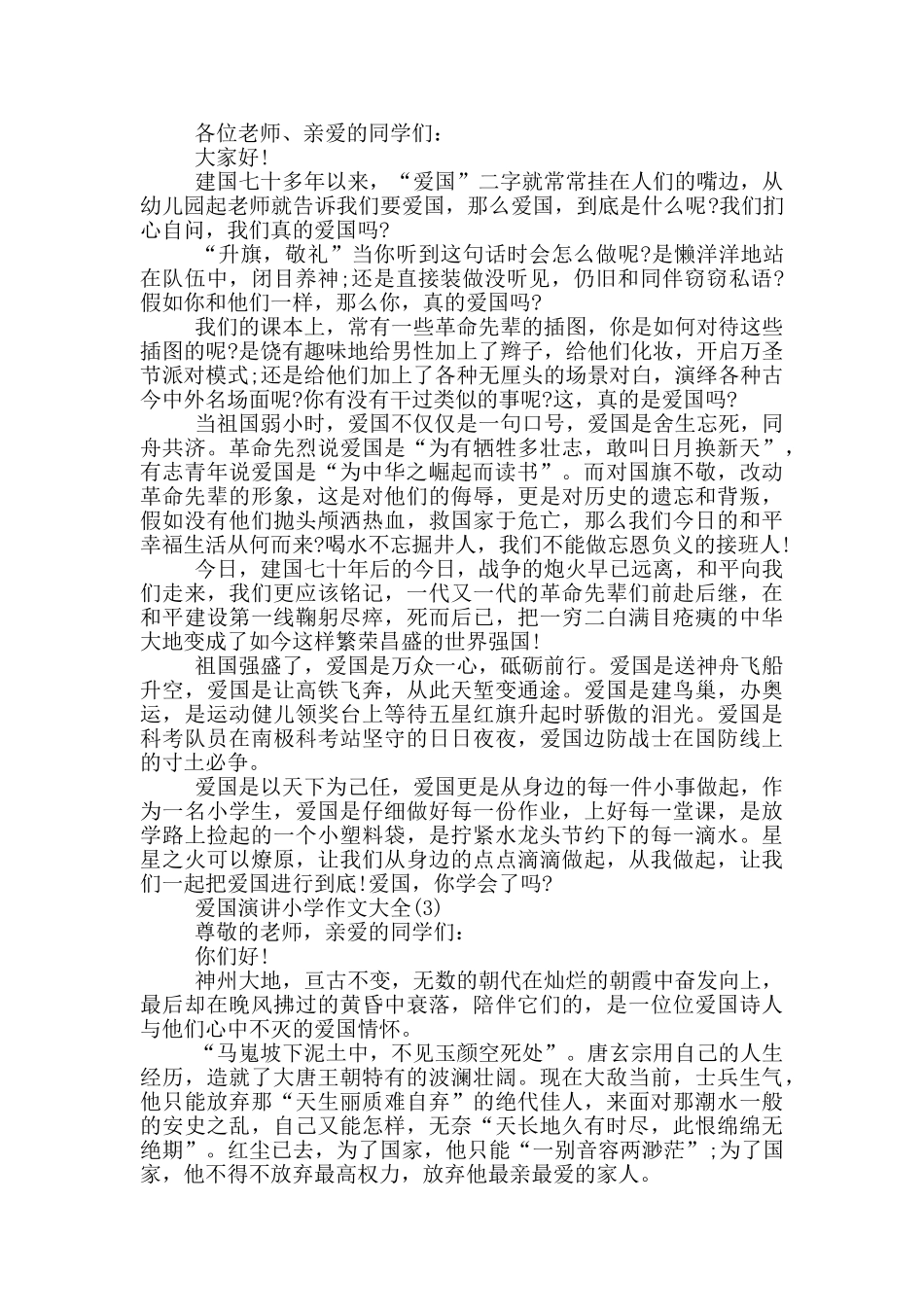 爱国演讲小学作文2024年5篇_第2页