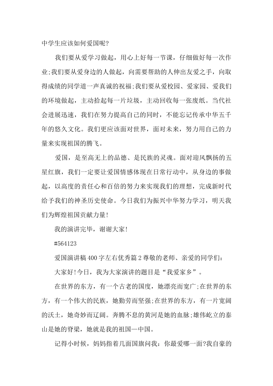 爱国演讲稿400字左右优秀4篇_第2页