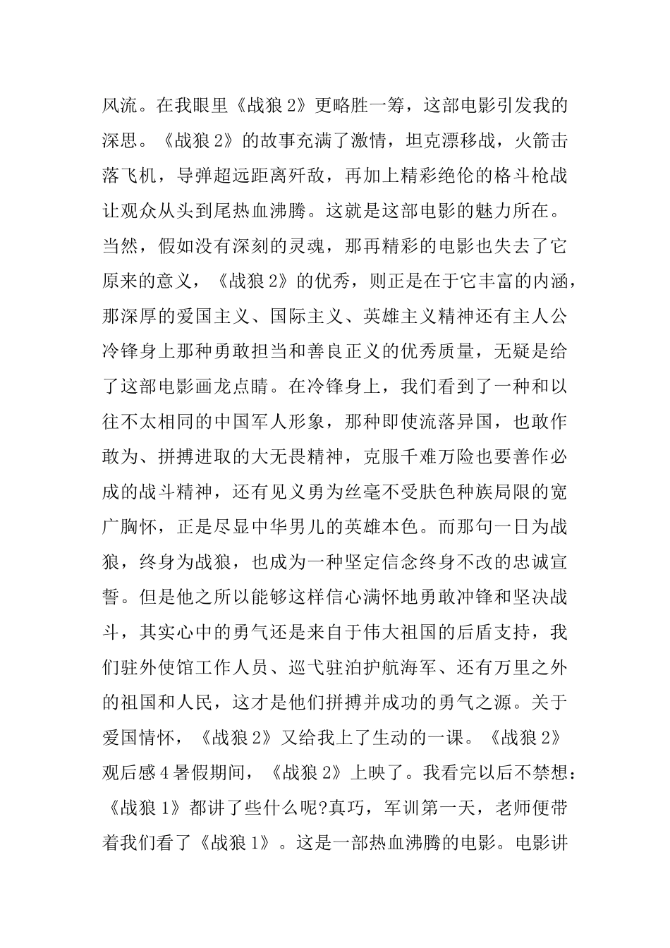爱国电影《战狼2》观后有感_第3页