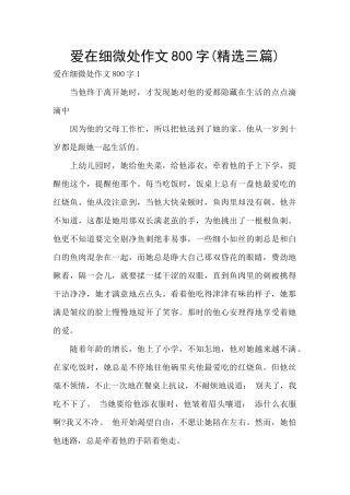 爱在细微处作文800字
