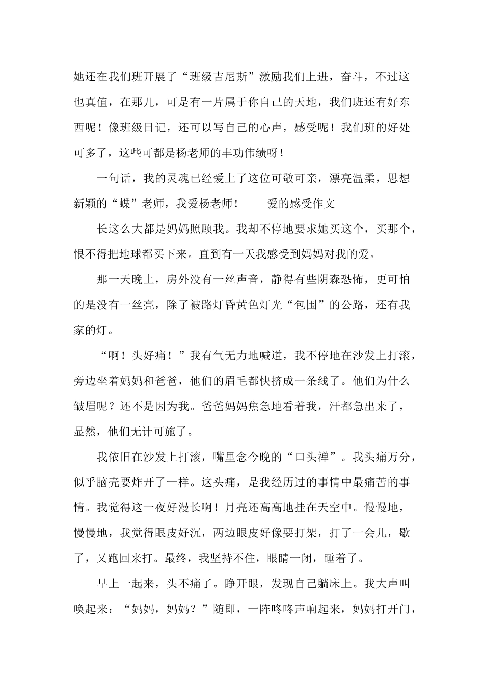 爱的感受作文_第2页