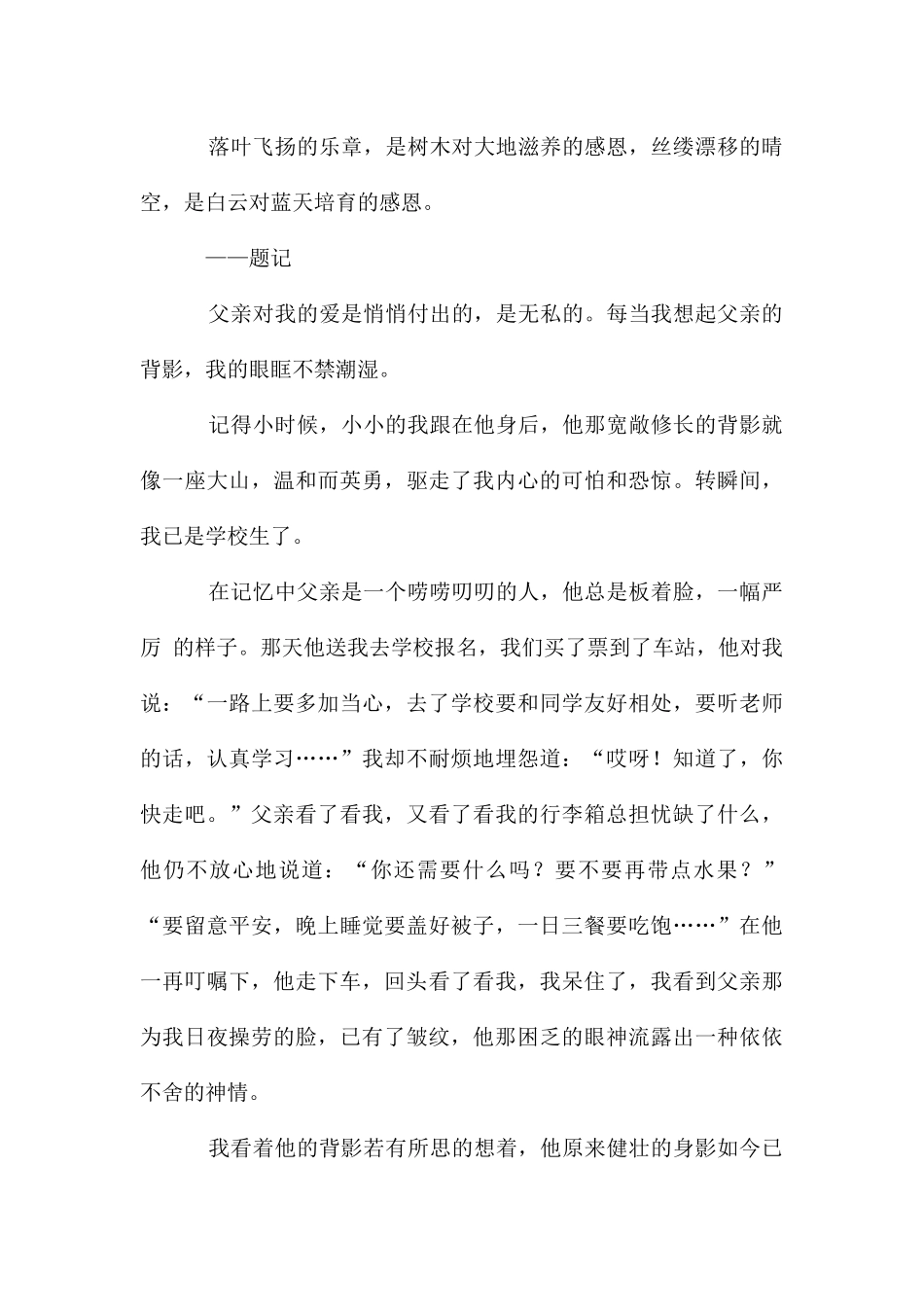 父亲的背影作文_第3页