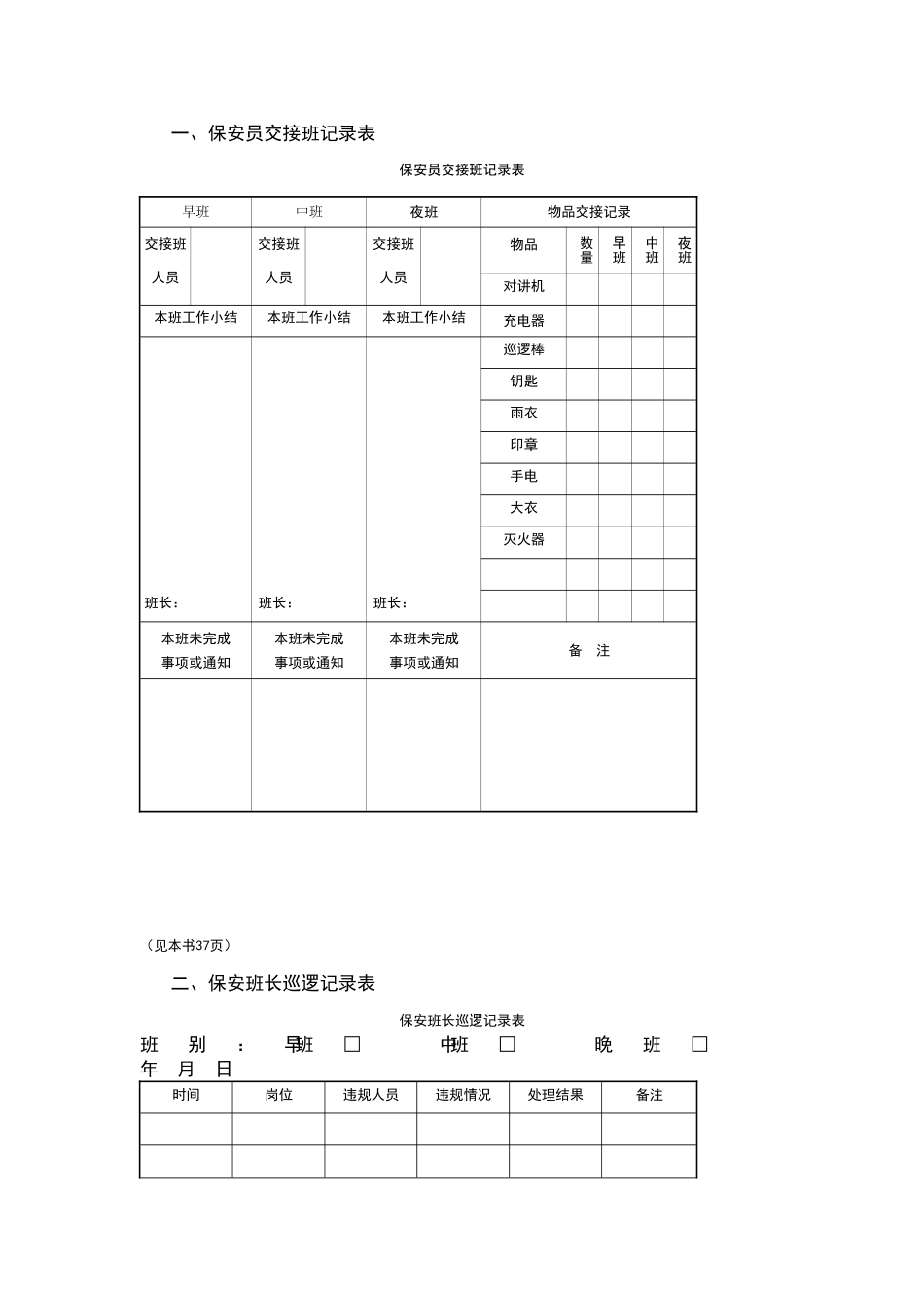 物业公司治安保卫管理表格_第2页