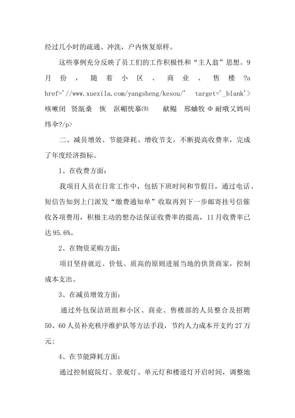 物业公司项目经理个人年终述职报告_第2页