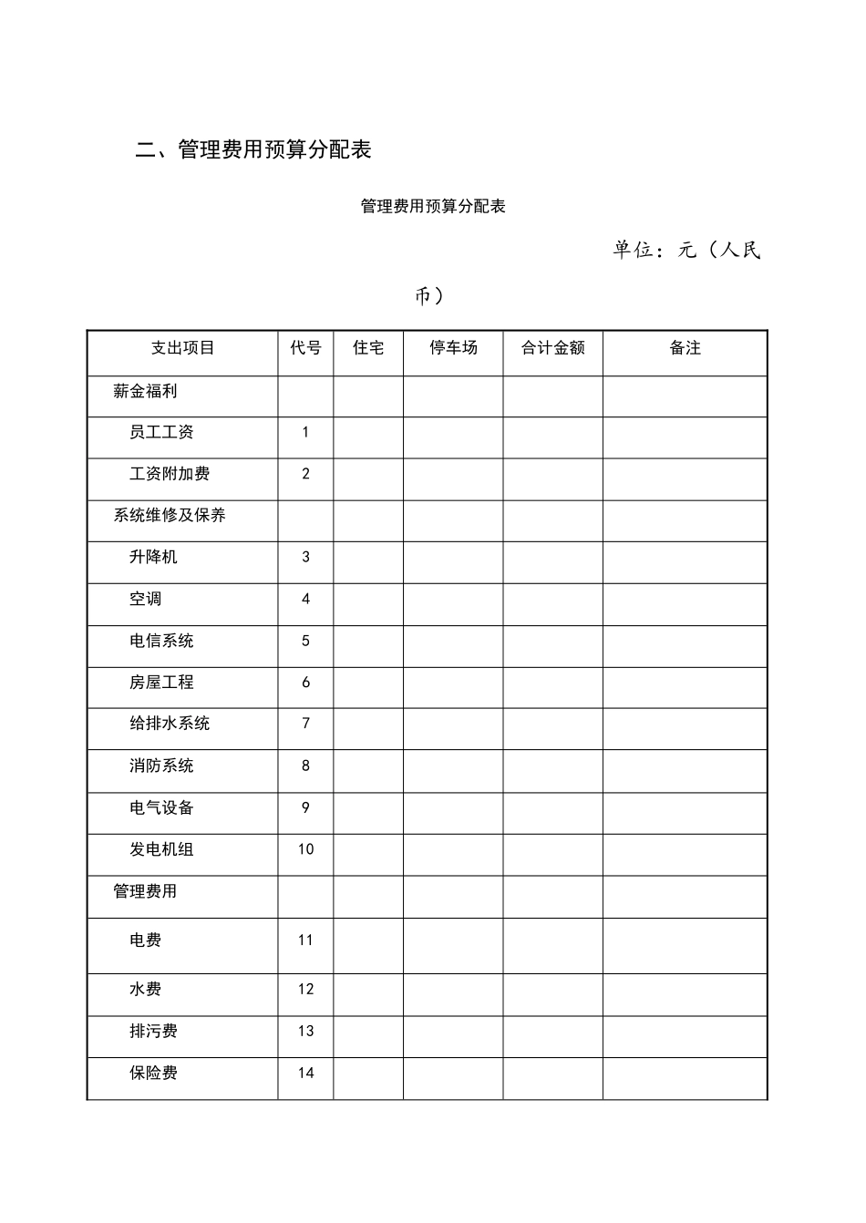 物业公司财务管理表格模板_第3页