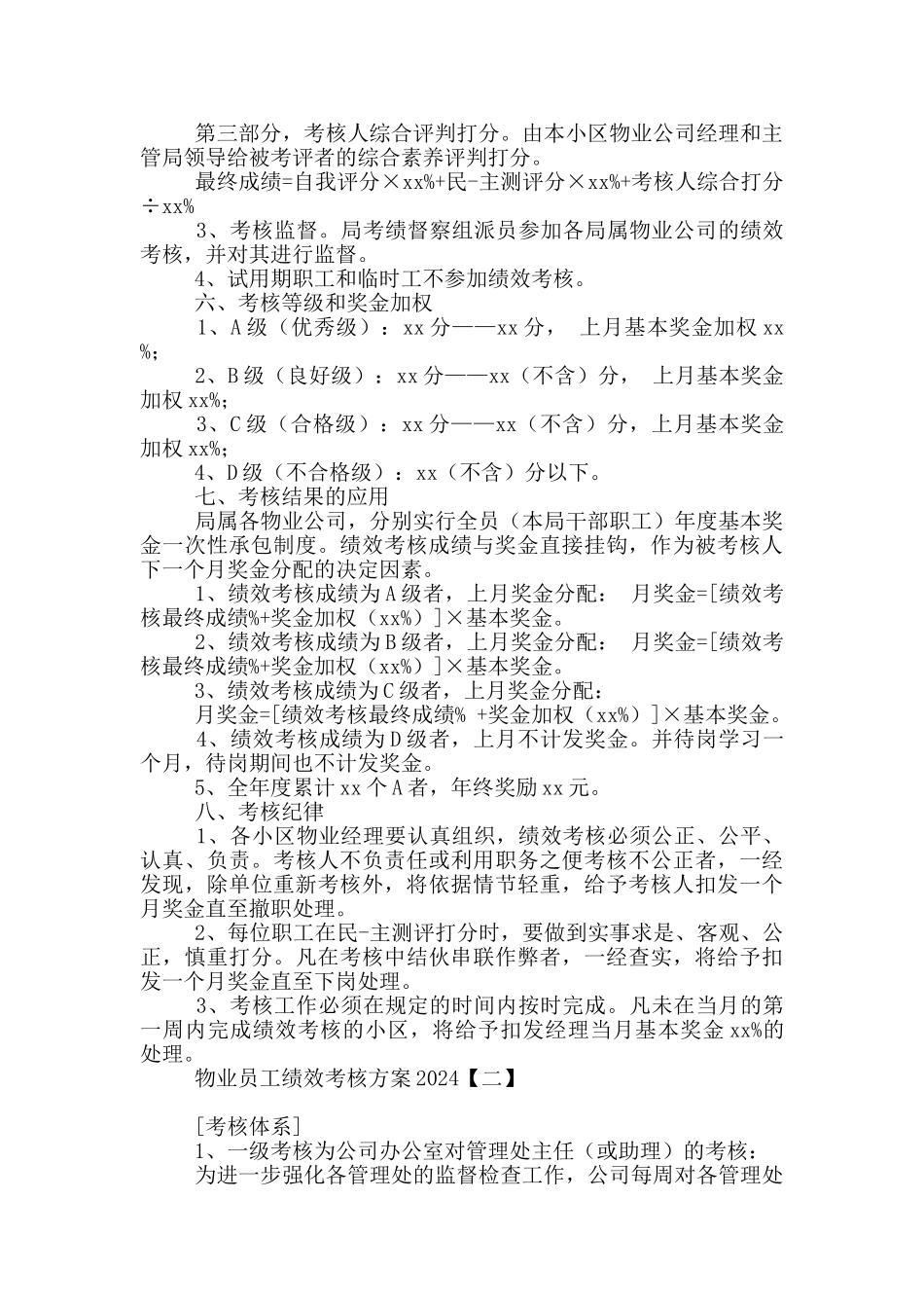物业员工绩效考核方案2024_第3页