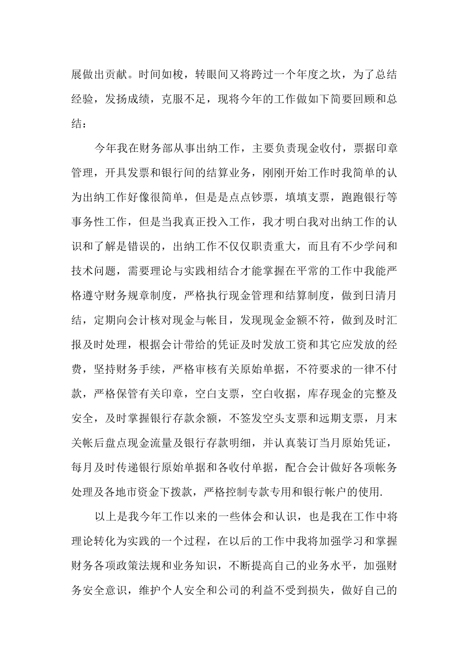 物流出纳工作总结5篇_第3页