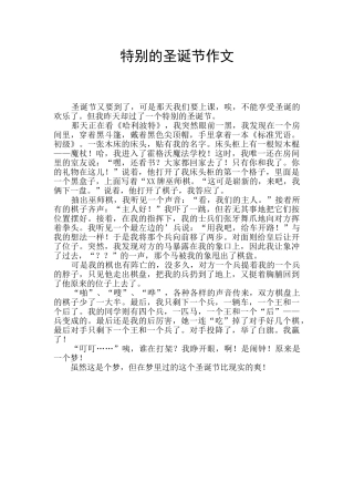 特别的圣诞节作文