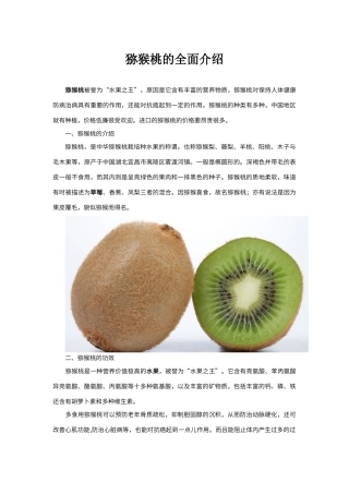 猕猴桃的全面介绍