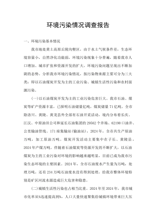 环境污染情况调查报告