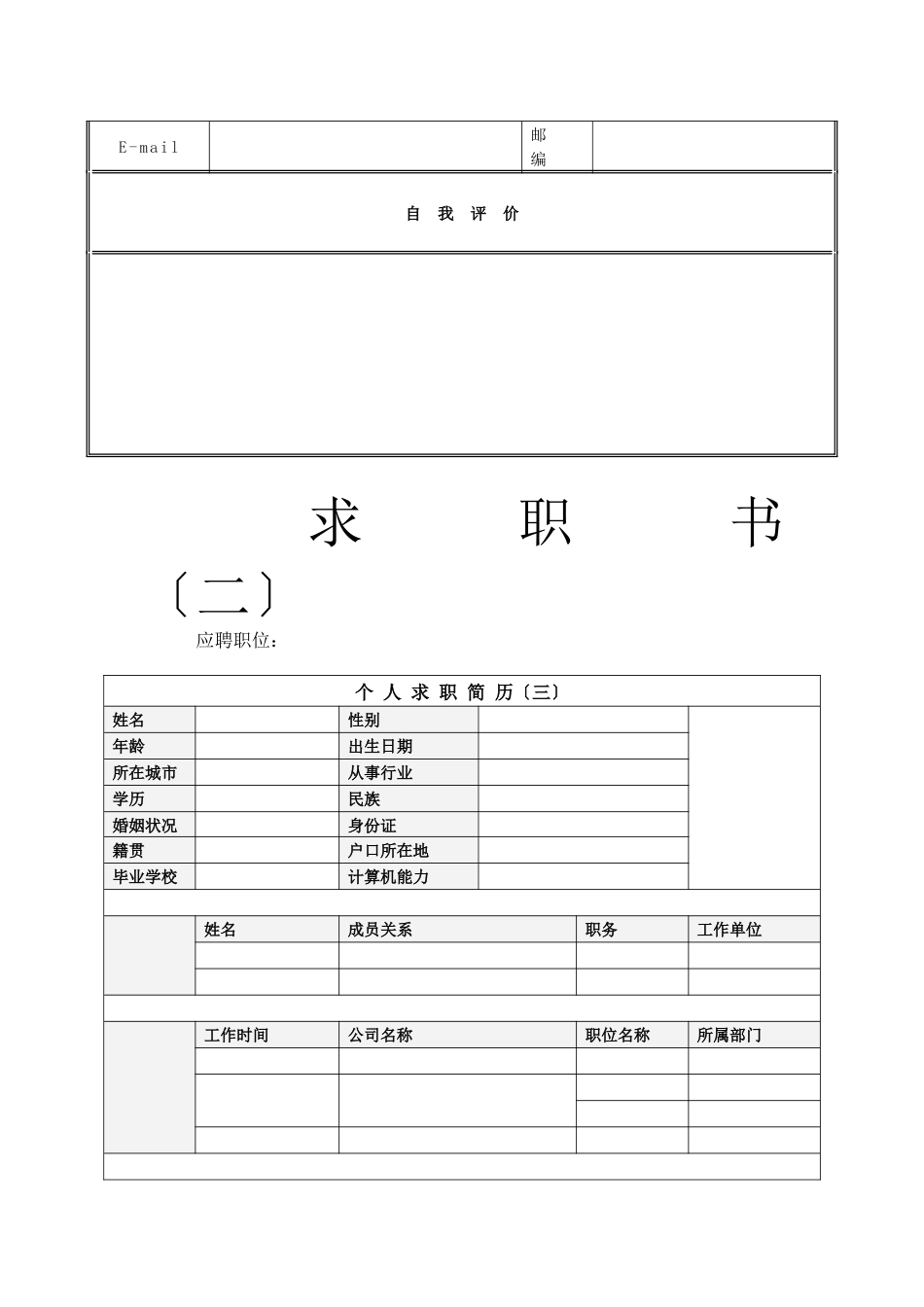 现代求职应聘简历汇总表_第2页