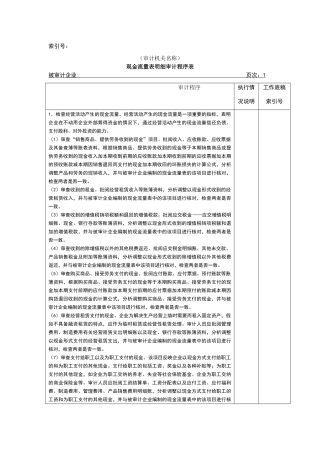 现金流量表明细审计程序表@