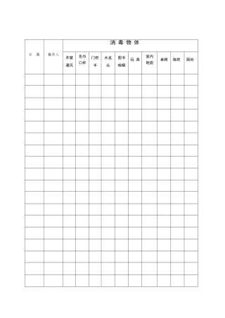 班级消毒记录表