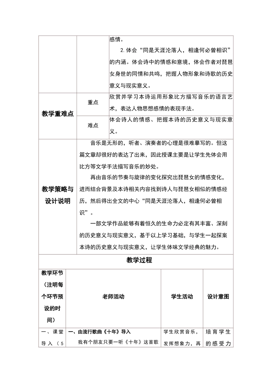 琵琶行教学设计与反思_第2页