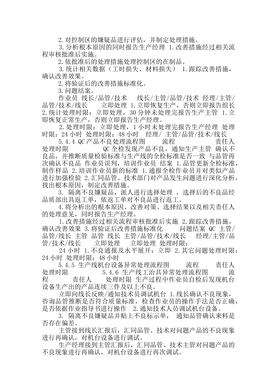 生产线异常处理及汇报制度_第3页