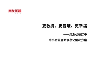 用友中小企业全面信息化解决方案