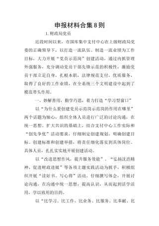 申报材料合集8则