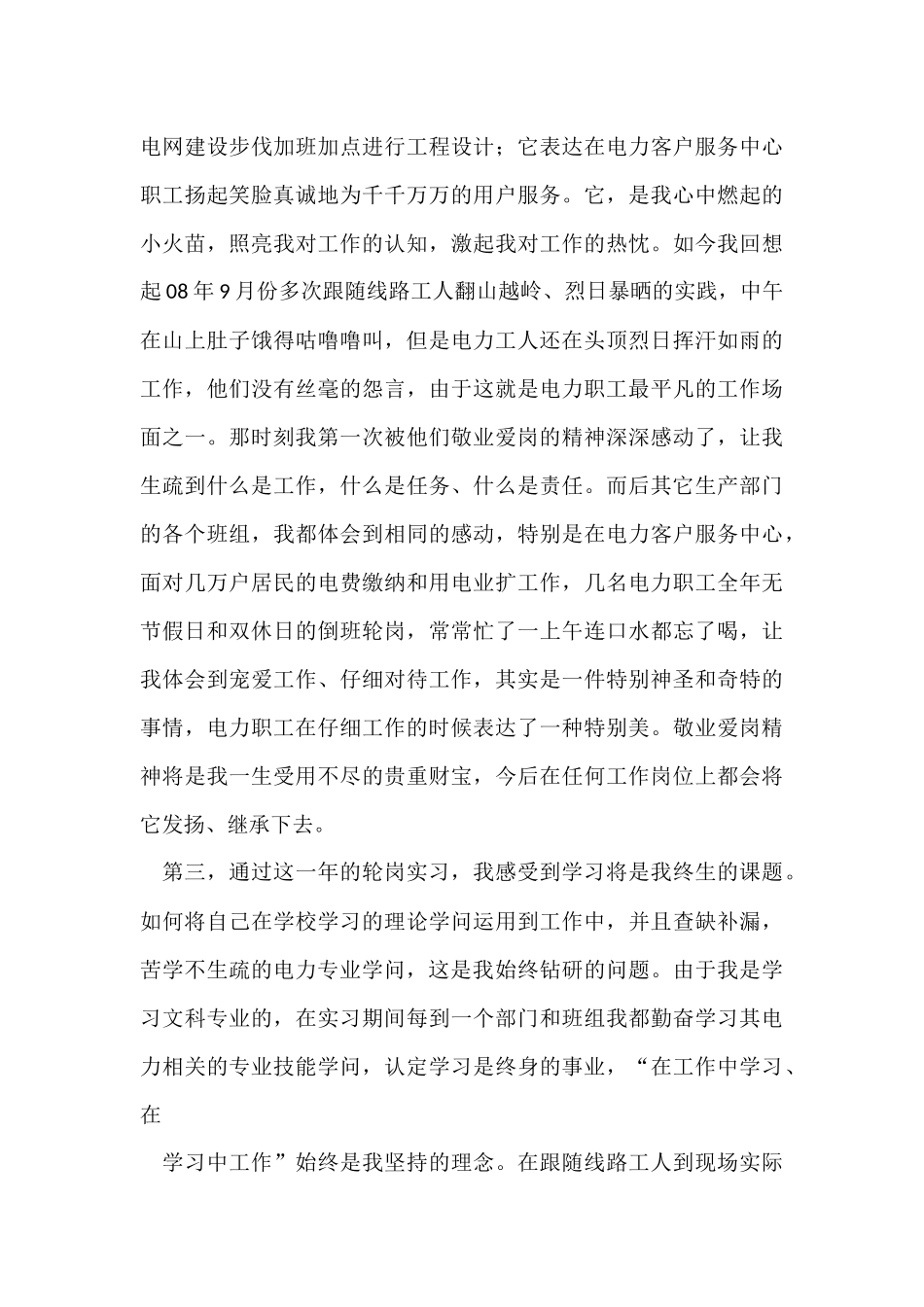电力个人工作总结合集五篇_第3页