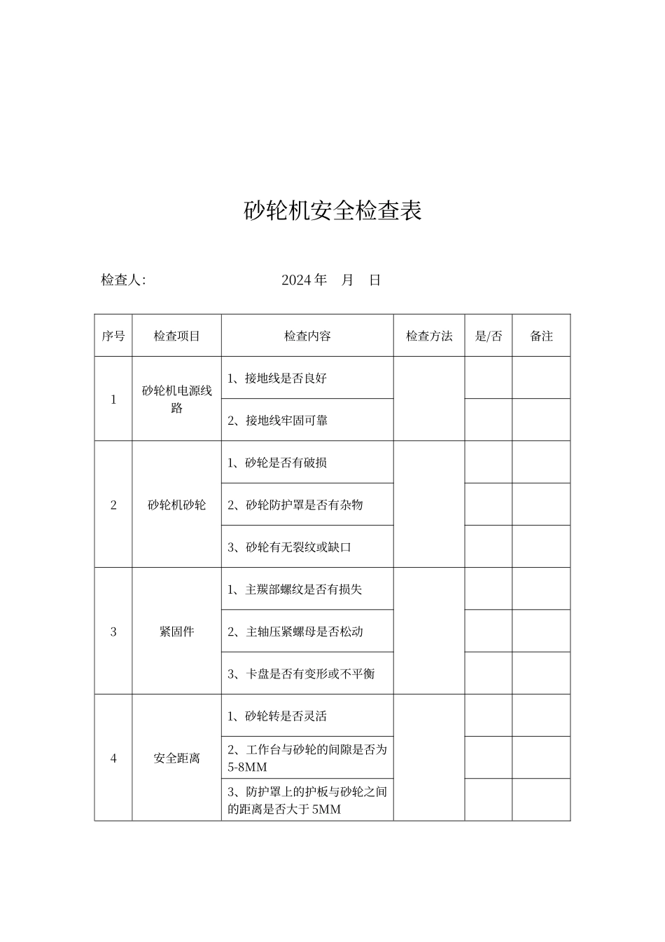 电动工具安全检查表_第3页