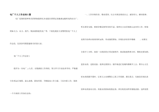 电厂个人工作总结5篇